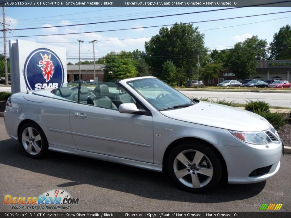 2009 Saab 9-3 2.0T Convertible Snow Silver Metallic / Black Photo #4