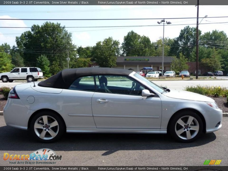 2009 Saab 9-3 2.0T Convertible Snow Silver Metallic / Black Photo #6