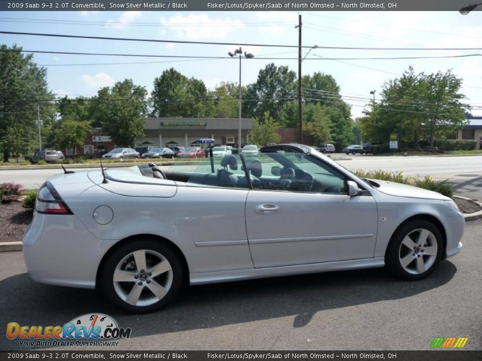2009 Saab 9-3 2.0T Convertible Snow Silver Metallic / Black Photo #7