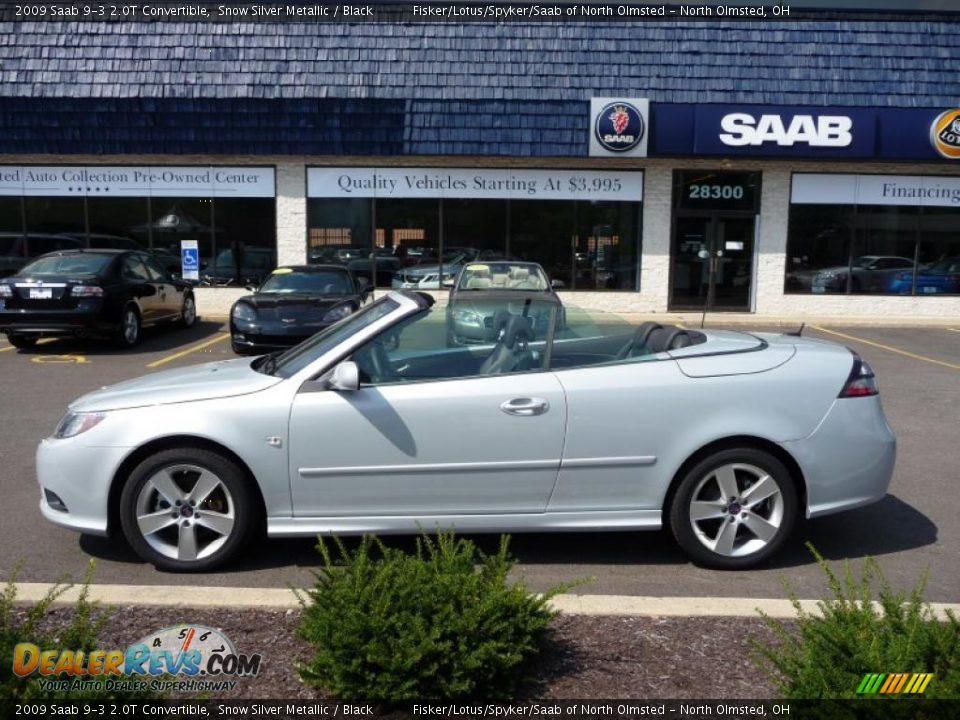 2009 Saab 9-3 2.0T Convertible Snow Silver Metallic / Black Photo #10