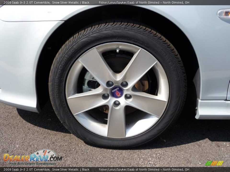 2009 Saab 9-3 2.0T Convertible Snow Silver Metallic / Black Photo #18