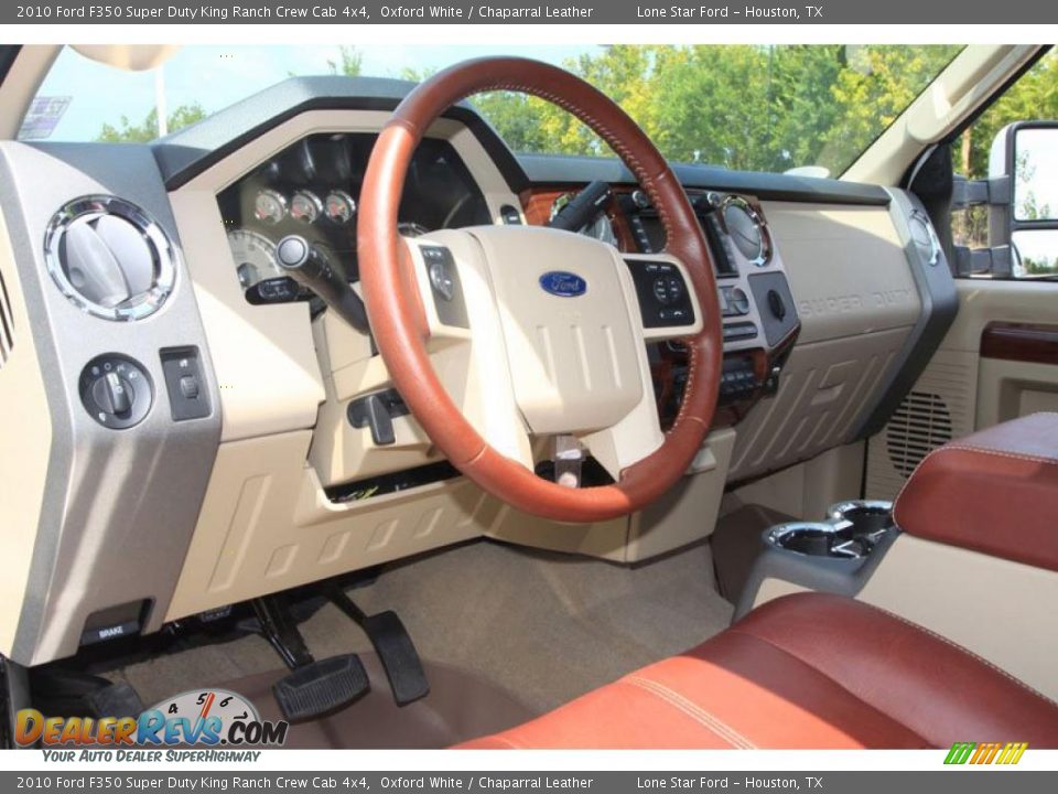 2010 Ford F350 Super Duty King Ranch Crew Cab 4x4 Oxford White / Chaparral Leather Photo #4