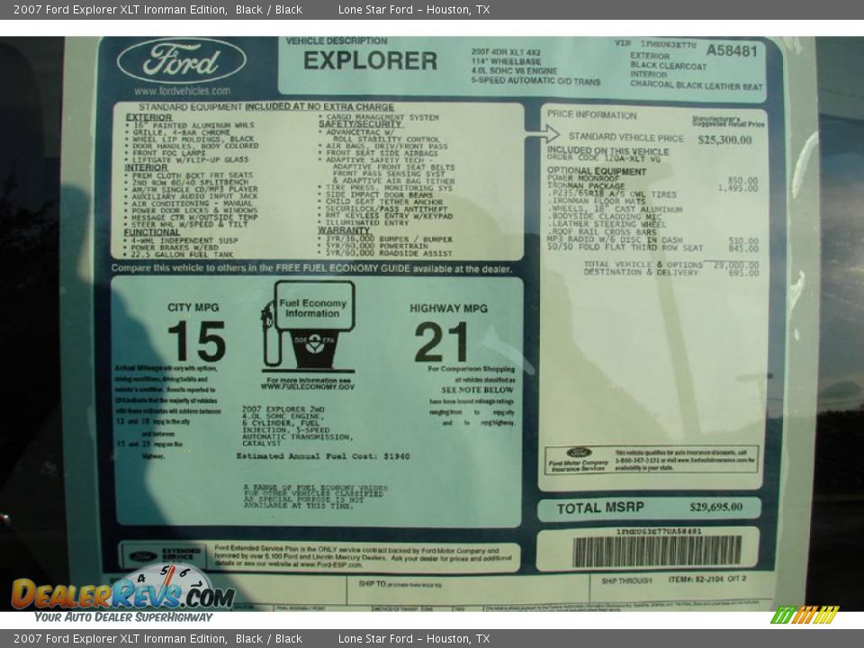 2007 Ford Explorer XLT Ironman Edition Black / Black Photo #31