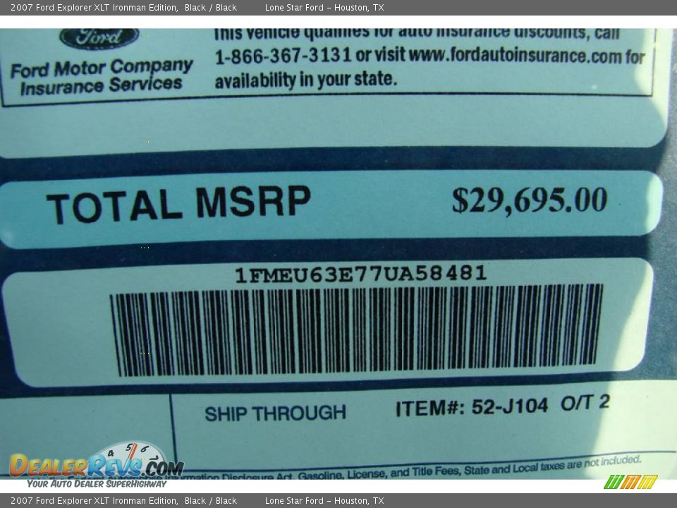 2007 Ford Explorer XLT Ironman Edition Black / Black Photo #33