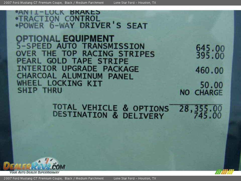 2007 Ford Mustang GT Premium Coupe Black / Medium Parchment Photo #29