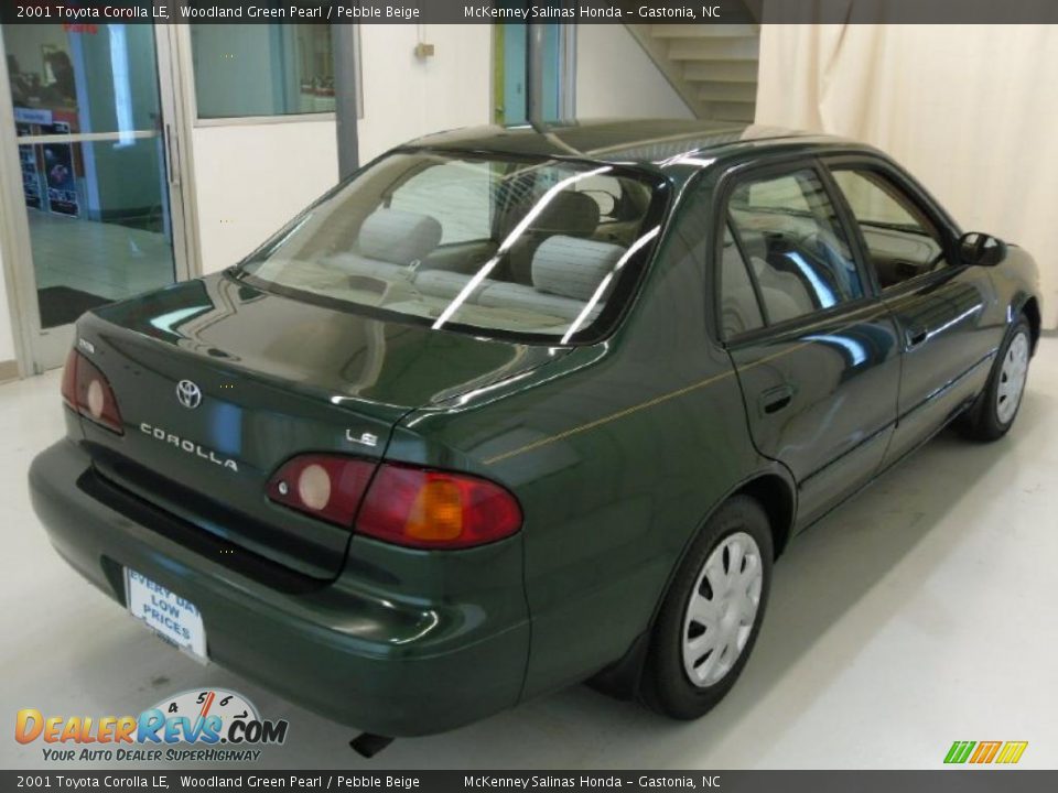 2001 Toyota Corolla LE Woodland Green Pearl / Pebble Beige Photo #4