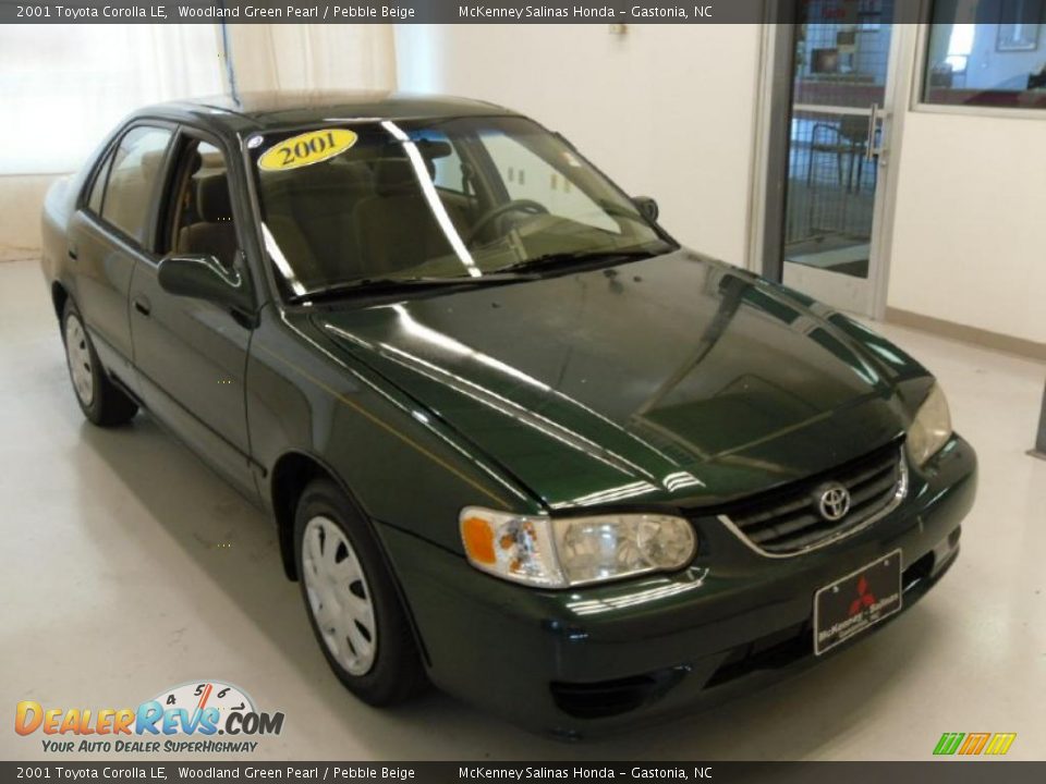 2001 Toyota Corolla LE Woodland Green Pearl / Pebble Beige Photo #5