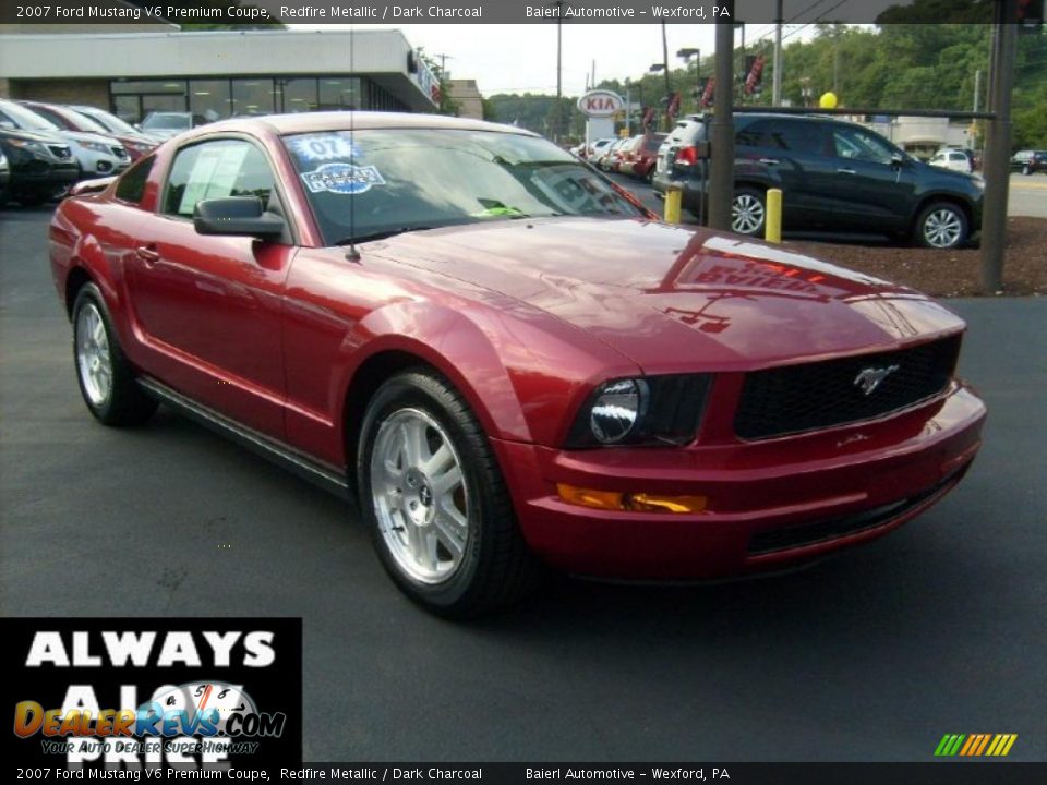 2007 Ford Mustang V6 Premium Coupe Redfire Metallic / Dark Charcoal Photo #1