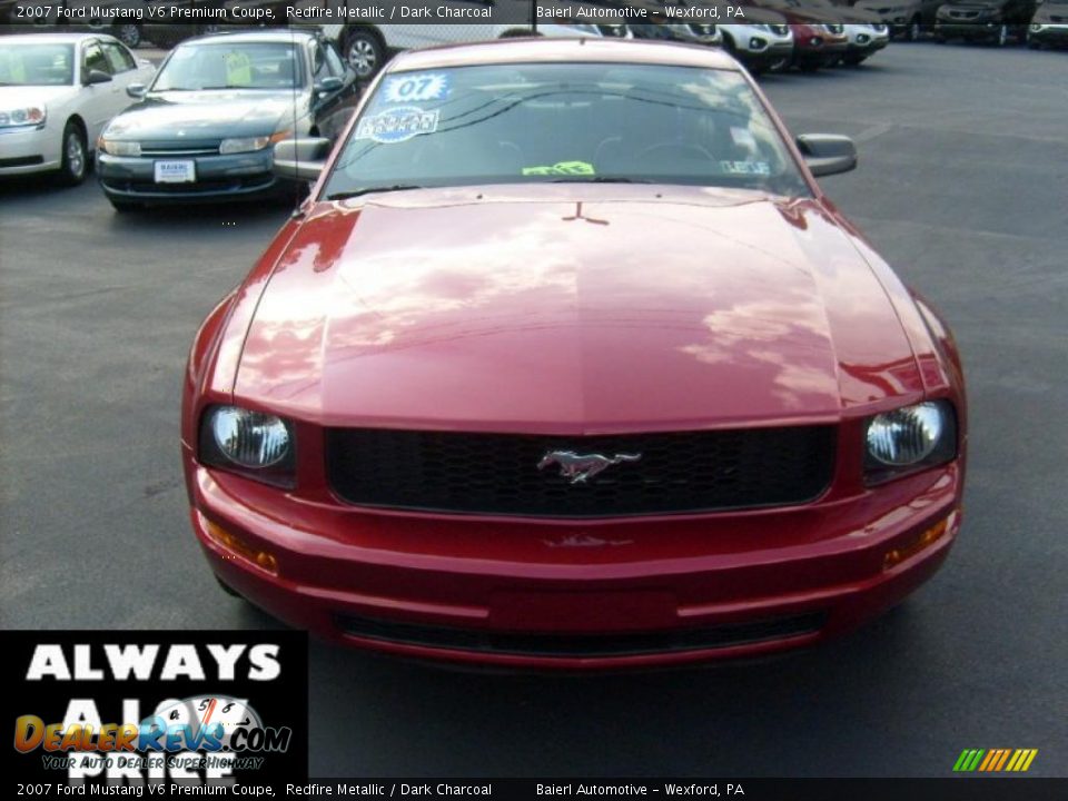 2007 Ford Mustang V6 Premium Coupe Redfire Metallic / Dark Charcoal Photo #2