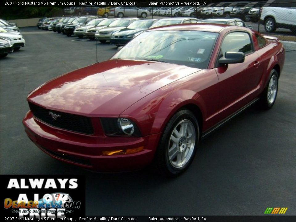 2007 Ford Mustang V6 Premium Coupe Redfire Metallic / Dark Charcoal Photo #3