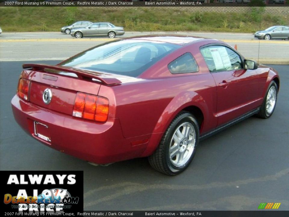 2007 Ford Mustang V6 Premium Coupe Redfire Metallic / Dark Charcoal Photo #7