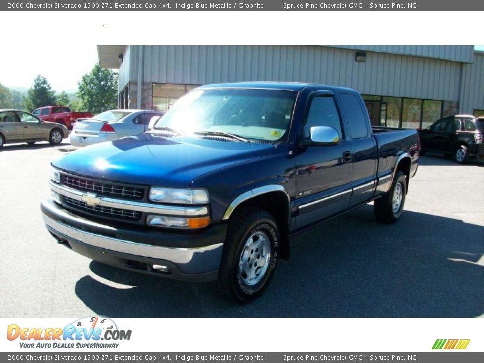 2000 Chevrolet Silverado 1500 Z71 Extended Cab 4x4 Indigo Blue Metallic / Graphite Photo #2
