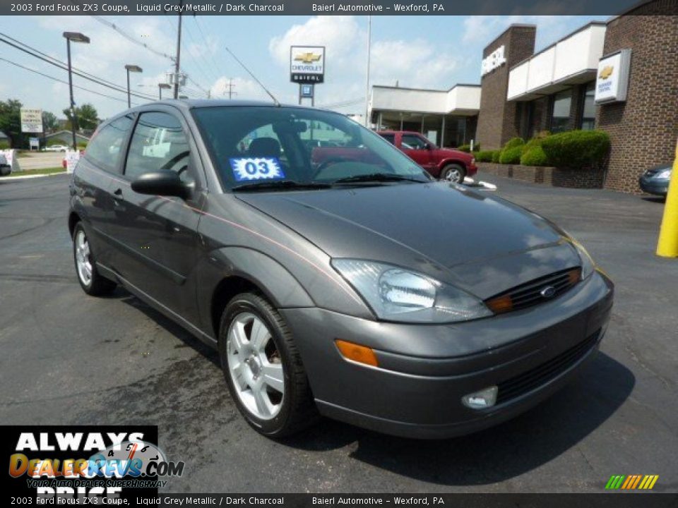2003 Ford Focus ZX3 Coupe Liquid Grey Metallic / Dark Charcoal Photo #1