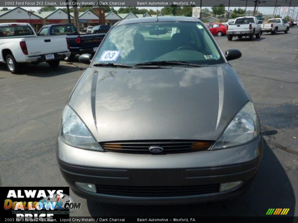 2003 Ford Focus ZX3 Coupe Liquid Grey Metallic / Dark Charcoal Photo #2