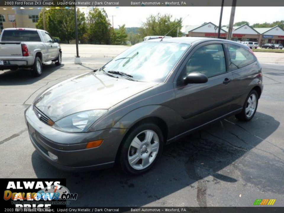 2003 Ford Focus ZX3 Coupe Liquid Grey Metallic / Dark Charcoal Photo #3