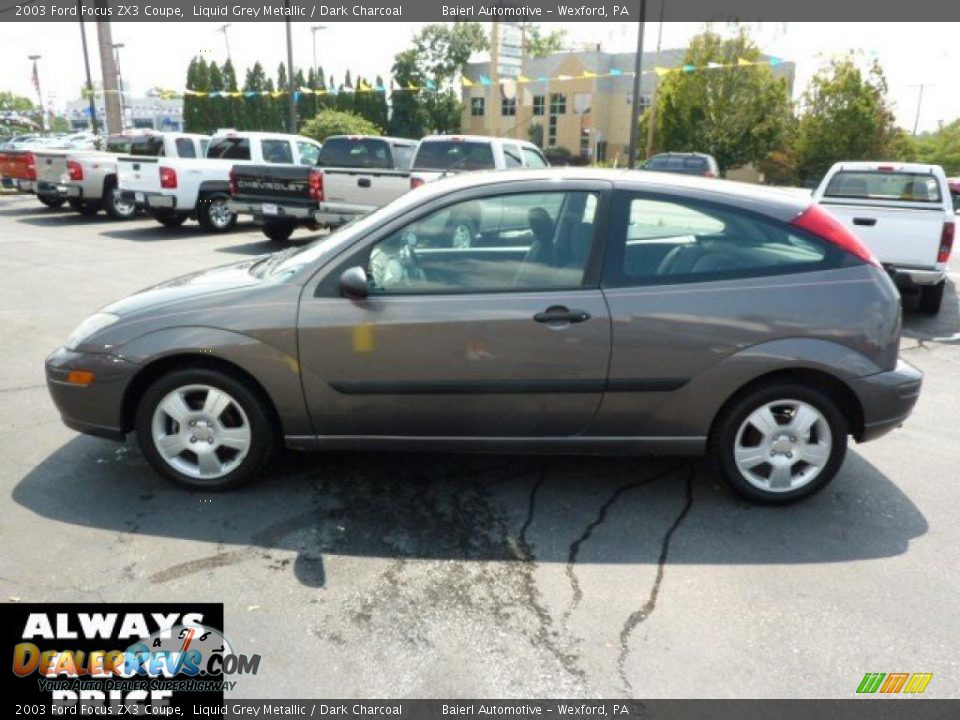 2003 Ford Focus ZX3 Coupe Liquid Grey Metallic / Dark Charcoal Photo #4