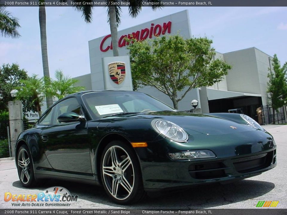 2008 Porsche 911 Carrera 4 Coupe Forest Green Metallic / Sand Beige Photo #1