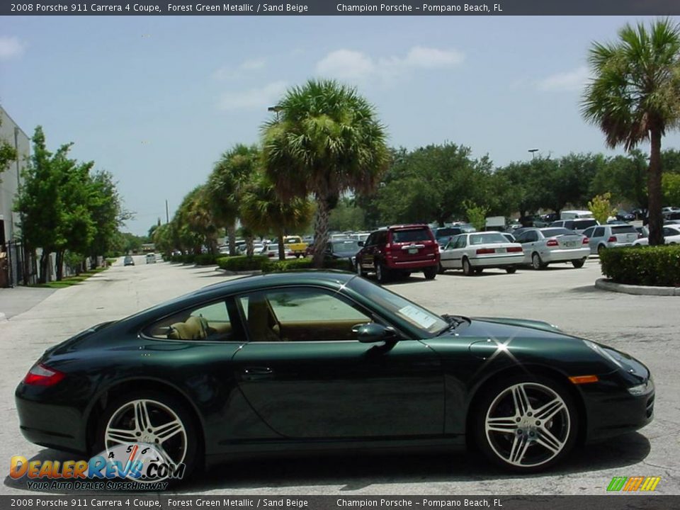 2008 Porsche 911 Carrera 4 Coupe Forest Green Metallic / Sand Beige Photo #2