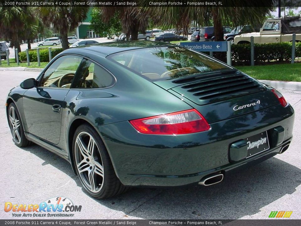 2008 Porsche 911 Carrera 4 Coupe Forest Green Metallic / Sand Beige Photo #5