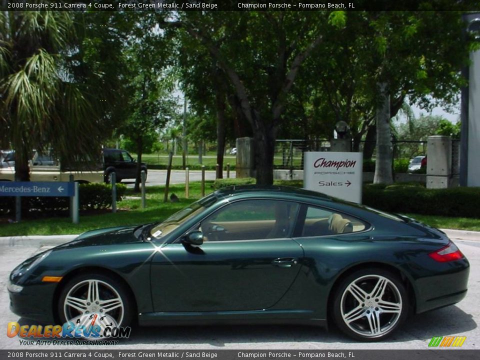 2008 Porsche 911 Carrera 4 Coupe Forest Green Metallic / Sand Beige Photo #6