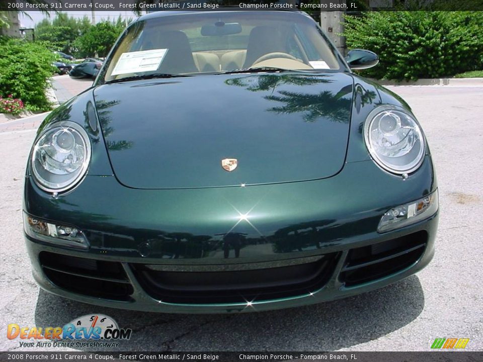 2008 Porsche 911 Carrera 4 Coupe Forest Green Metallic / Sand Beige Photo #8