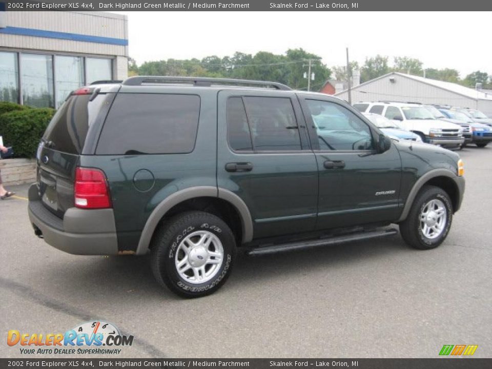 2002 Ford Explorer XLS 4x4 Dark Highland Green Metallic / Medium Parchment Photo #3