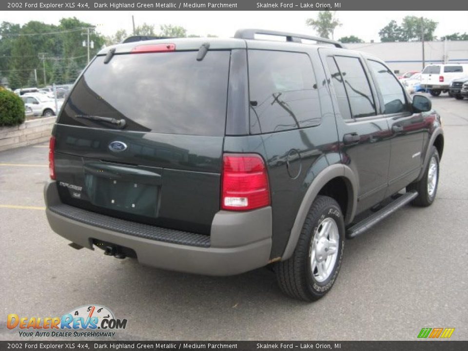 2002 Ford Explorer XLS 4x4 Dark Highland Green Metallic / Medium Parchment Photo #4