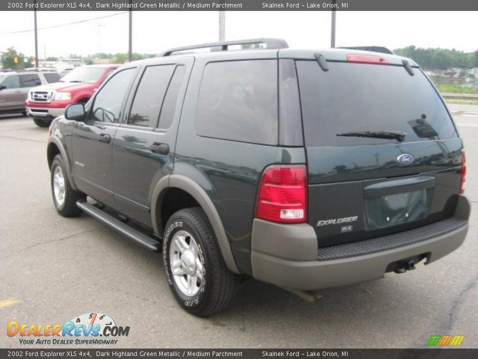 2002 Ford Explorer XLS 4x4 Dark Highland Green Metallic / Medium Parchment Photo #6