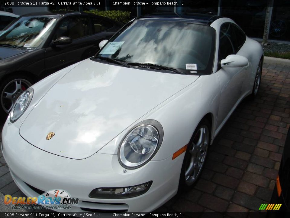 2008 Porsche 911 Targa 4S Carrara White / Sea Blue Photo #1