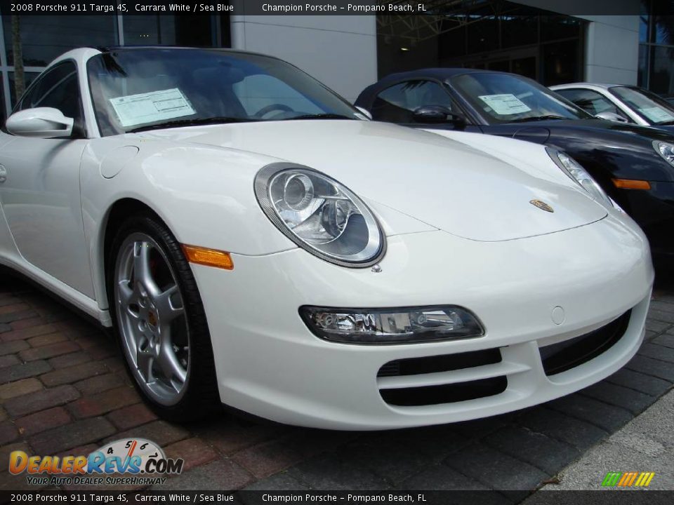 2008 Porsche 911 Targa 4S Carrara White / Sea Blue Photo #4