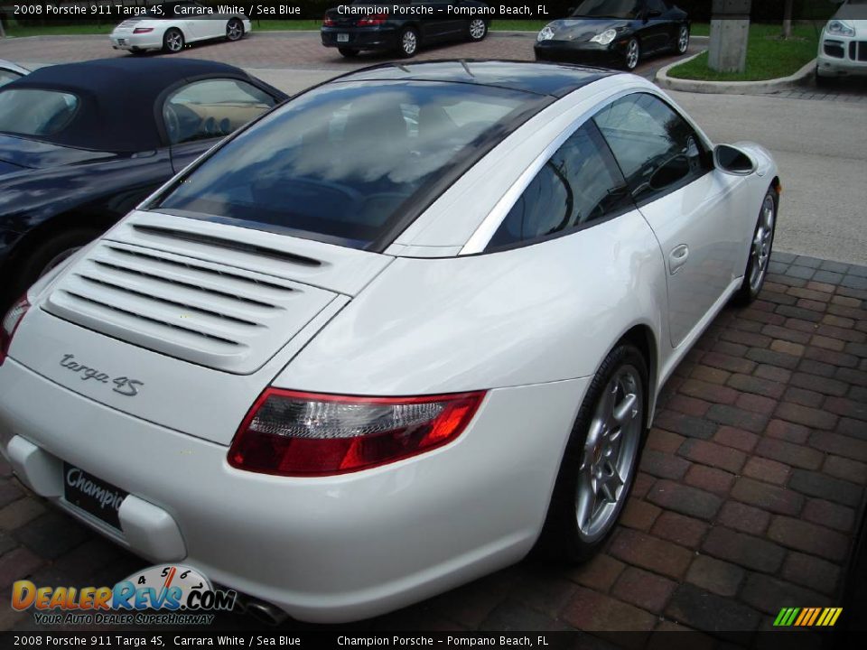 2008 Porsche 911 Targa 4S Carrara White / Sea Blue Photo #6