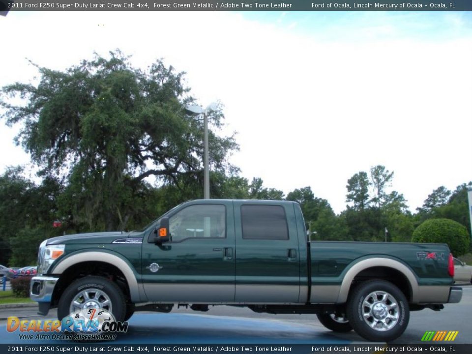 2011 Ford F250 Super Duty Lariat Crew Cab 4x4 Forest Green Metallic / Adobe Two Tone Leather Photo #2