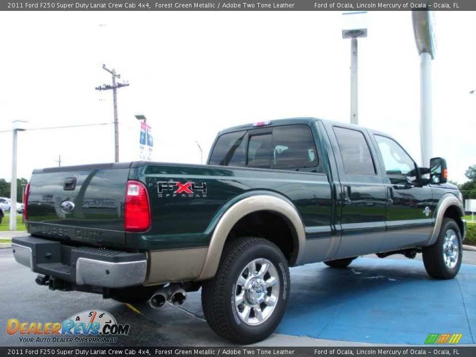 2011 Ford F250 Super Duty Lariat Crew Cab 4x4 Forest Green Metallic / Adobe Two Tone Leather Photo #3