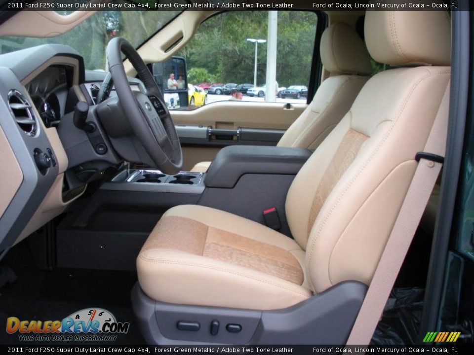 2011 Ford F250 Super Duty Lariat Crew Cab 4x4 Forest Green Metallic / Adobe Two Tone Leather Photo #6