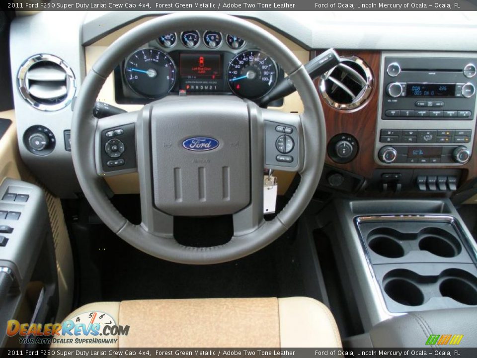 2011 Ford F250 Super Duty Lariat Crew Cab 4x4 Forest Green Metallic / Adobe Two Tone Leather Photo #8