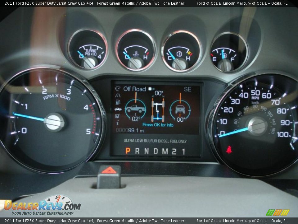2011 Ford F250 Super Duty Lariat Crew Cab 4x4 Forest Green Metallic / Adobe Two Tone Leather Photo #9