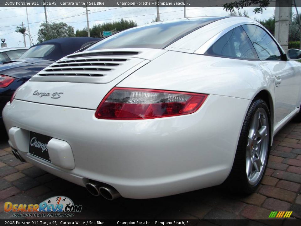 2008 Porsche 911 Targa 4S Carrara White / Sea Blue Photo #7