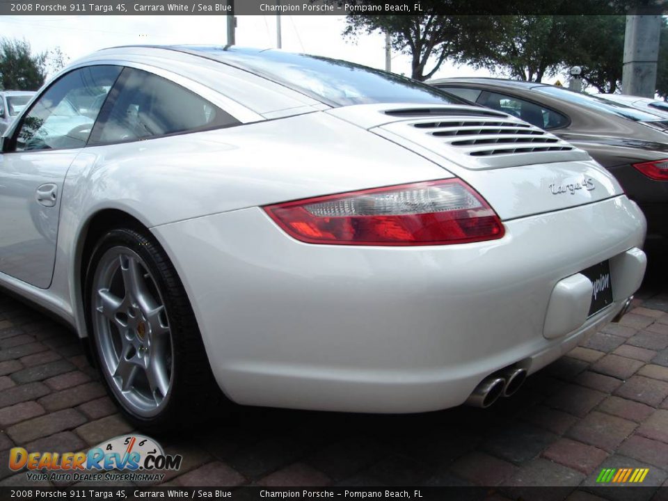 2008 Porsche 911 Targa 4S Carrara White / Sea Blue Photo #9