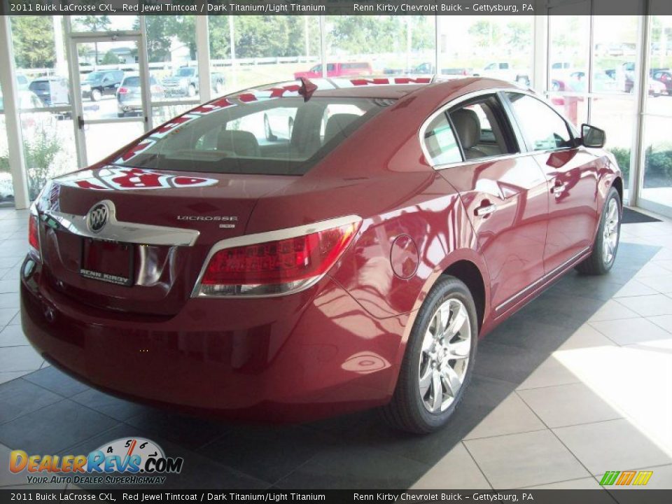 2011 Buick LaCrosse CXL Red Jewel Tintcoat / Dark Titanium/Light Titanium Photo #12