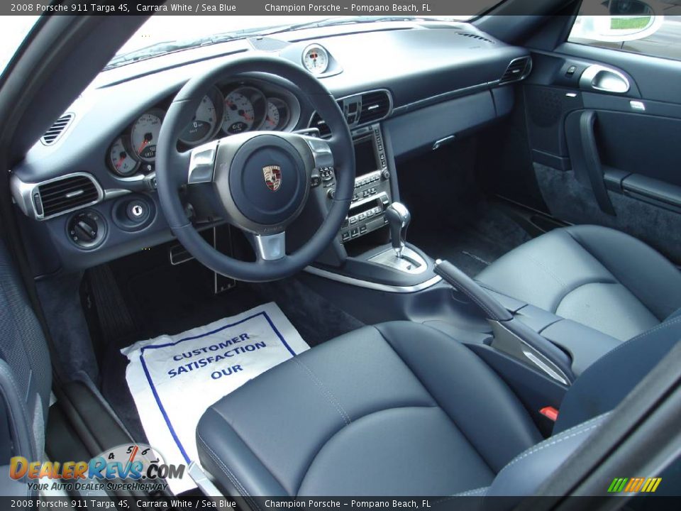 2008 Porsche 911 Targa 4S Carrara White / Sea Blue Photo #10