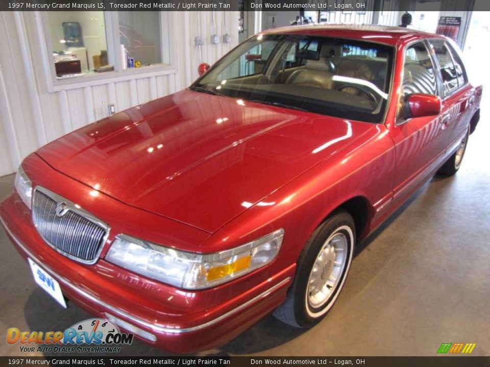 1997 Mercury Grand Marquis LS Toreador Red Metallic / Light Prairie Tan Photo #3