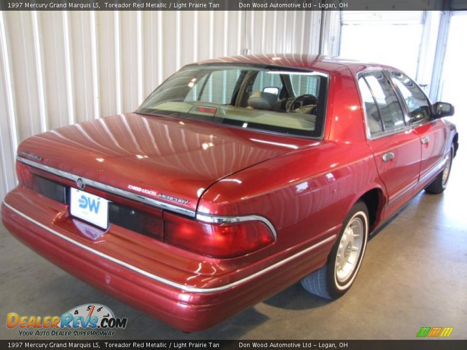 1997 Mercury Grand Marquis LS Toreador Red Metallic / Light Prairie Tan Photo #4