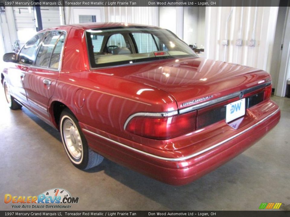 1997 Mercury Grand Marquis LS Toreador Red Metallic / Light Prairie Tan Photo #5