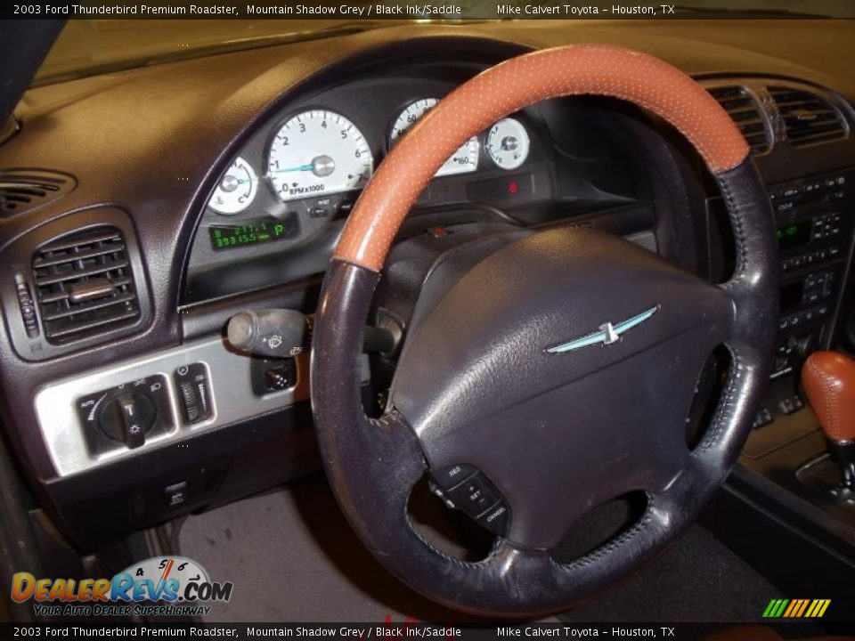 2003 Ford Thunderbird Premium Roadster Mountain Shadow Grey / Black Ink/Saddle Photo #9