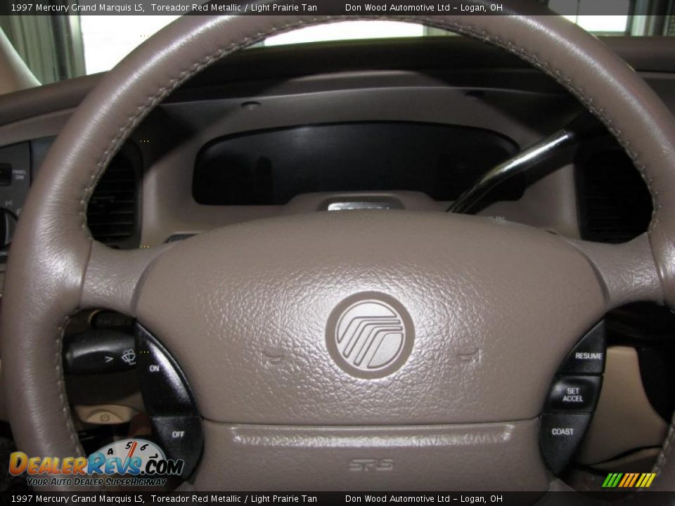 1997 Mercury Grand Marquis LS Toreador Red Metallic / Light Prairie Tan Photo #26