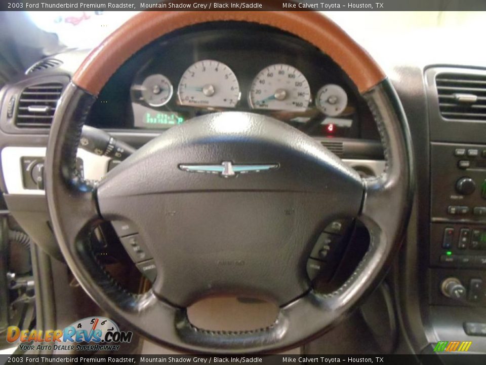 2003 Ford Thunderbird Premium Roadster Mountain Shadow Grey / Black Ink/Saddle Photo #14