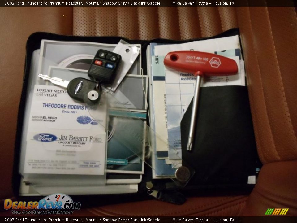 2003 Ford Thunderbird Premium Roadster Mountain Shadow Grey / Black Ink/Saddle Photo #24