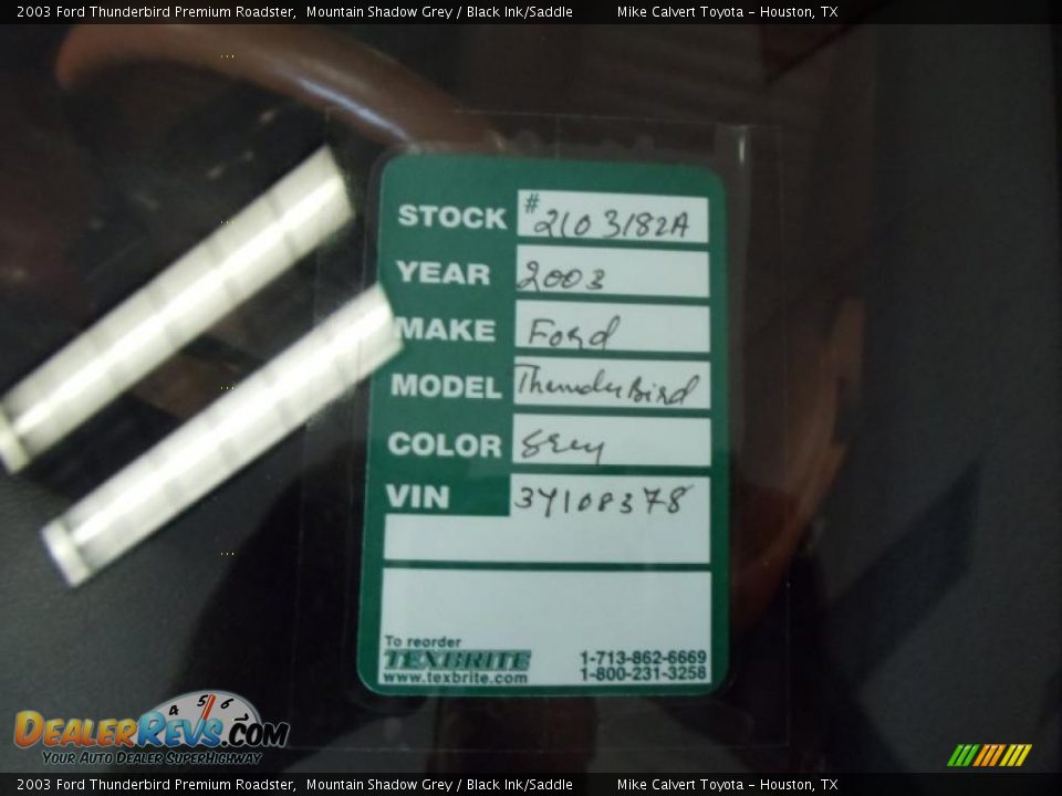 2003 Ford Thunderbird Premium Roadster Mountain Shadow Grey / Black Ink/Saddle Photo #26