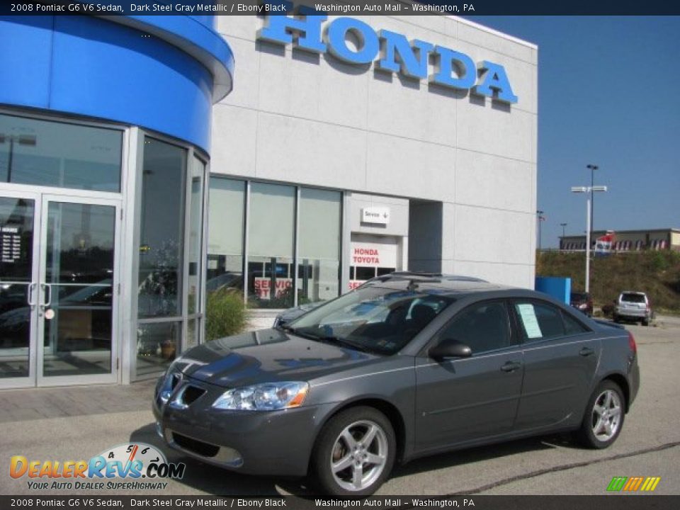 2008 Pontiac G6 V6 Sedan Dark Steel Gray Metallic / Ebony Black Photo #1