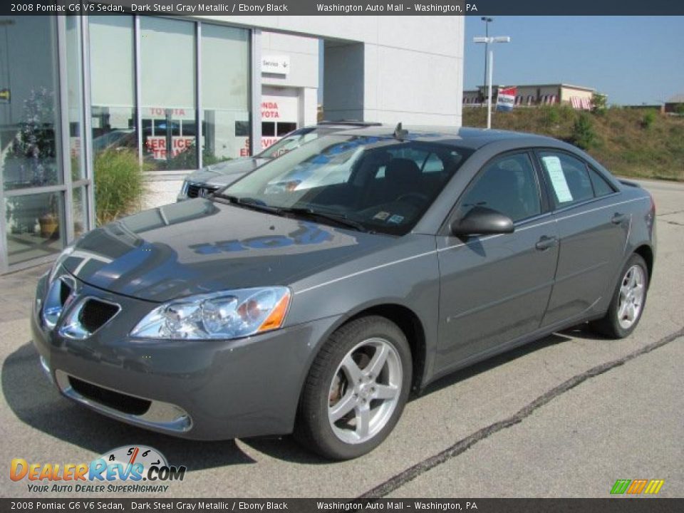 2008 Pontiac G6 V6 Sedan Dark Steel Gray Metallic / Ebony Black Photo #2